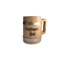 Wooden mug 0,5 L - The Best Boss