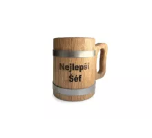 Wooden mug 0,5 L - The Best Boss