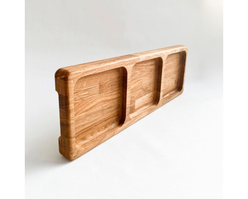 image_1 Dubový servírovací podnos rozdělený na 3 porce – praktický a elegantní dřevěný tác pro servírování jídel