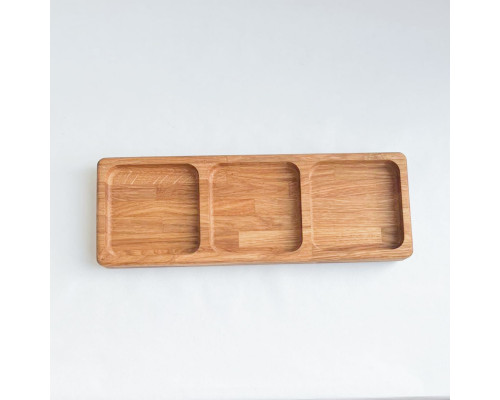 image_2 Dubový servírovací podnos rozdělený na 3 porce – praktický a elegantní dřevěný tác pro servírování jídel