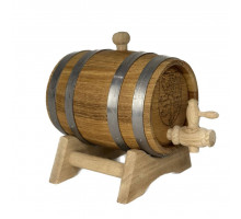 Dubový sud na víno 1 litr s vyřezávaným znakem České republiky – kvalitní ručně vyráběný sud z přírodního dubového dřeva