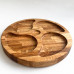 image_1 Dřevěný servírovací talíř z dubu s 4+1 – kulatý tác s rozdělením 4+1 na ořechy, sýry a tapas