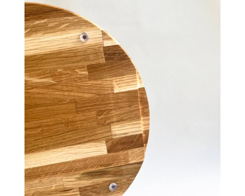 image_2 Dřevěný servírovací talíř z dubu s 4+1 – kulatý tác s rozdělením 4+1 na ořechy, sýry a tapas