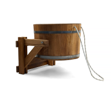 Dubové saunové vědro o objemu 10 litrů s obručí z nerezové oceli