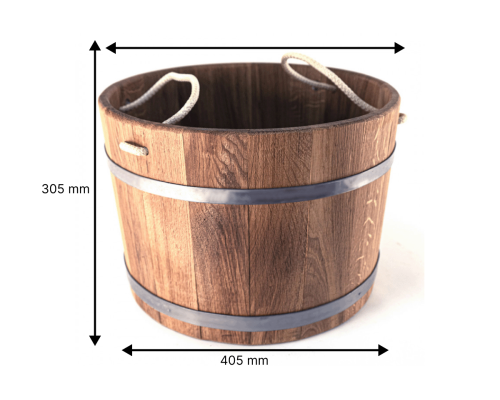 image_4 Dubový džber 35 litrů s lanovými uchy – tradiční dřevěná nádoba na vodu, saunu nebo dekoraci