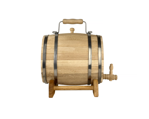 image_1 Dubový sud 7 litrů s rukojetí – dřevěný sud na víno, pálenku a likéry