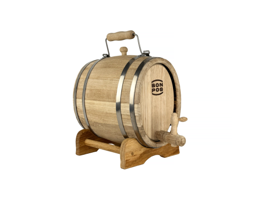 Dubový sud 7 litrů s rukojetí – dřevěný sud na víno, pálenku a likéry