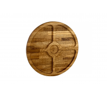 Dubový servírovací talíř 4+1 D300 z masivního dubového dřeva s pěti přihrádkami pro elegantní servírování.