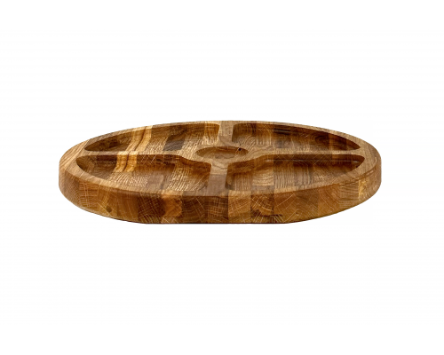 image_1 Dubový servírovací talíř 4+1 D300 z masivního dubového dřeva s pěti přihrádkami pro elegantní servírování.