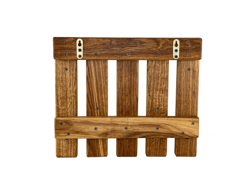 image_3 Dřevěný dubový věšák s 5 dubovými háčky a horní policí, praktický a stylový organizér do předsíně