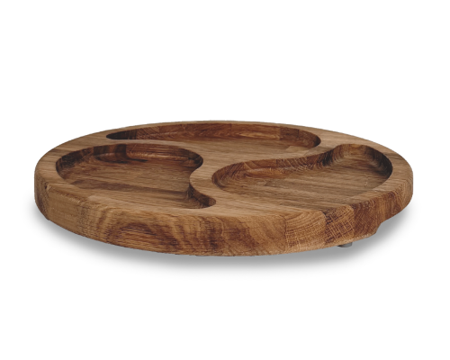 image_1 Dřevěný servírovací talíř 28 cm 3 sekce