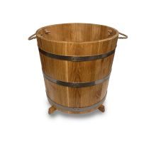 Wooden oak planter round 58 liters