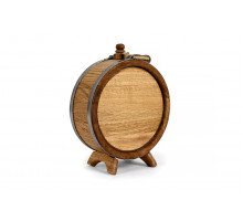 Dubový soudek placatka 3 L bez kohoutku – ručně vyráběný z masivního dubového dřeva, přírodní sud na nápoje.