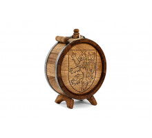 Oak flask without tap, with Czech coat of arms 3 liters