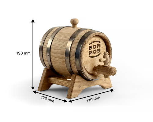 image_3 Malý dubový sud na víno 1 litr – přírodní dřevěný sud pro zrání a skladování vína