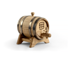 Malý dubový sud na víno 1 litr – přírodní dřevěný sud pro zrání a skladování vína