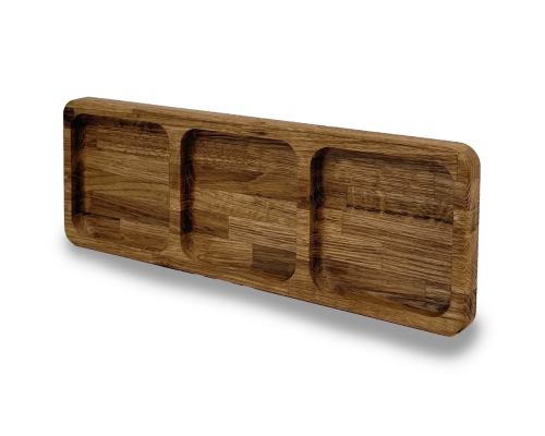 Dřevěný servírovací podnos 34 × 12 × 2 cm z masivního dřeva přírodní podnos na servírování jídla a nápojů do domácnosti i restaurace