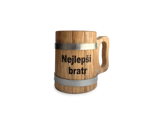 Dřevěný pivní pohár 0,5 l Nejlepší bratr