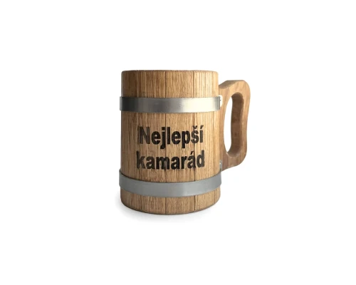 Dřevěný pivní pohár 0,5 l Nejlepší kamarád