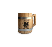 Dřevěný pohár 0,5 litru - Šetřete vodou, pijte pivo