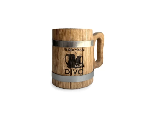 Dřevěný pivní pohár 0,5 l Šetřete vodou pijte pivo