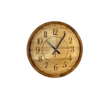 Oak clock, classic dial, D330 mm
