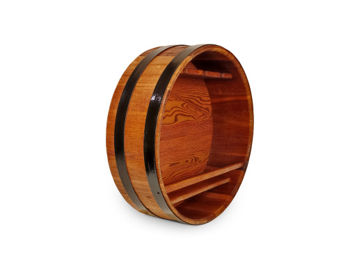 Nástěnný kulatý dubový bar o průměru 60 cm z masivního dubového dřeva – elegantní a funkční doplněk interiéru