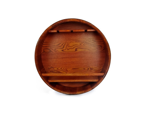 image_2 Nástěnný kulatý dubový bar o průměru 60 cm z masivního dubového dřeva – elegantní a funkční doplněk interiéru