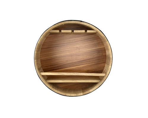 image_3 Nástěnný bar kulatý průměr 600 mm z přírodního dřeva, stylový a praktický doplněk pro domácí nebo venkovní použití