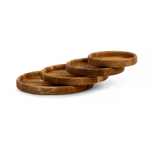 ada čtyř talířů z masivního dubového dřeva – přírodní dřevěné servírovací talíře ruční výroby