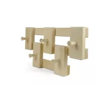 Wall hanger made of linden wood 5 hooks