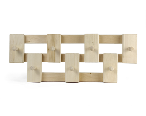 image_3 Nástěnný věšák z přírodního lipového dřeva se 7 háčky, praktický a stylový doplněk do předsíně, chodby nebo koupelny