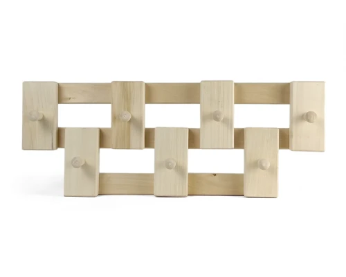 image_3 Dřevěný nástěnný věšák se 7 háčky