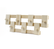 Nástěnný věšák z přírodního lipového dřeva se 7 háčky, praktický a stylový doplněk do předsíně, chodby nebo koupelny