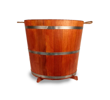 Acacia wooden planter 80 l - solid round planter for garden, terrace and balcony