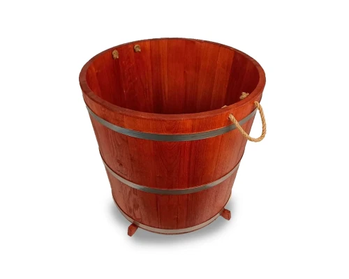 image_1 Acacia wooden planter 80 l - solid round planter for garden, terrace and balcony