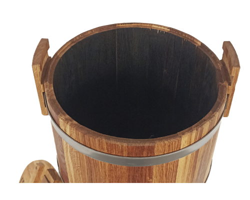 image_3 Dubový sud 50 litrů s víkem a silným výpalem pro zrání alkoholu – přírodní dubové dřevo, ideální pro whisky, brandy a víno