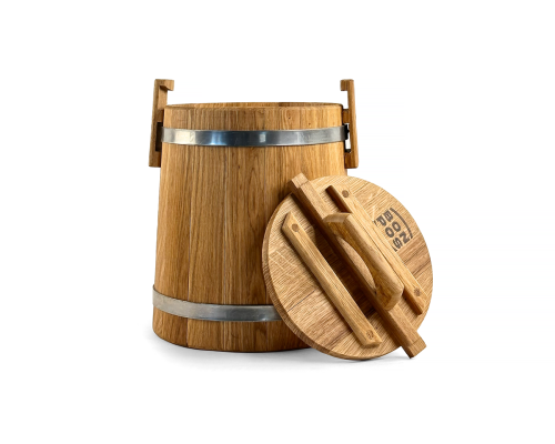 Dubová káď 10 L na ovoce a zeleninu – malá dřevěná nádoba na nakládání a fermentaci