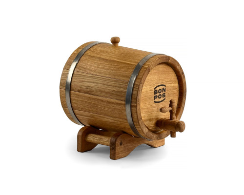 Dubový sud 10 L ve tvaru džbánu s kohoutkem, podstavcem a zátkou – přírodní dřevo, bez vypalování