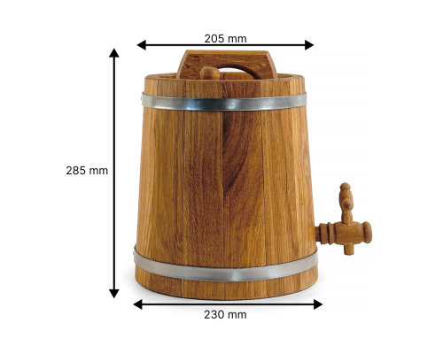 image_5 Dubový sud (džbán) 5 litrů – přírodní sud na víno, pálenku a likéry