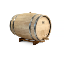 Dubový sud o objemu 50 litrů se stojanem – dřevěný sud vhodný pro skladování a servírování nápojů