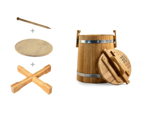 image_3 Dubová káď na ovoce a zeleninu 3 litry – malá tradiční nádoba na solení a nakládání potravin z přírodního dubového dřeva