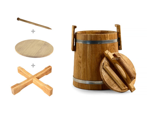 image_3 Dubová káď na ovoce a zeleninu 15 litrů – přírodní dřevěná nádoba na solení a nakládání