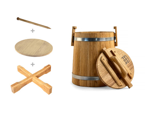 image_2 Dubová káď na ovoce a zeleninu 20 L – přírodní nádoba na solení a nakládání potravin z kvalitního dubového dřeva, ruční výroba, vyztuženo nerezovými obručemi