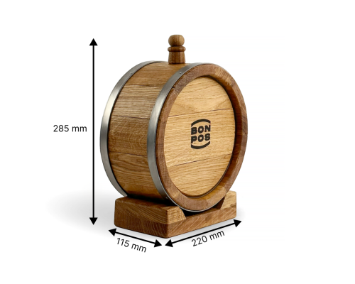image_5 Dubový soudek-placatka 2 litry – dřevěná nádoba ideální pro skladování a zrání nápojů, vhodná pro domácí výrobu vína a destilátů