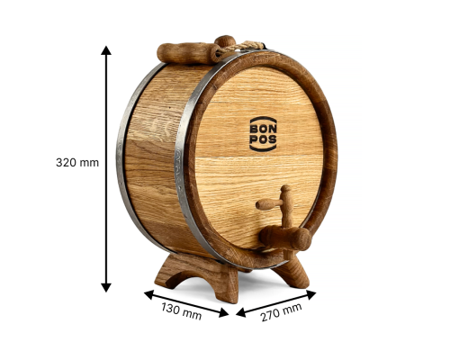 image_5 Stylový 3litrový soudek z dubu s kohoutkem, ideální na alkohol nebo likéry