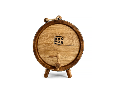 Dubový soudek placatkového tvaru, objem 4 litry – dárek pro muže