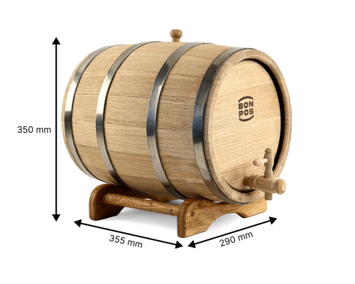 image_5 Dubový sud 15 litrů na stojanu, střední vypal