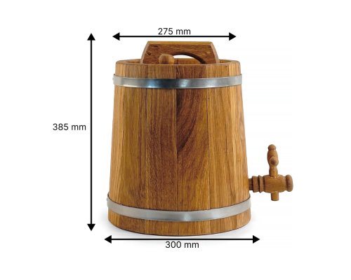 image_5 Dubový sud 15 litrů bez vnitřního výpalu – přírodní dřevěná nádoba pro zrání alkoholu a domácí výrobu nápojů