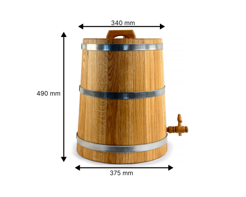 image_3 Dubový sud (džbán) 30 L z přírodního dřeva – bez vnitřního vypalu, s celistvým vrchem, ideální na víno a destiláty